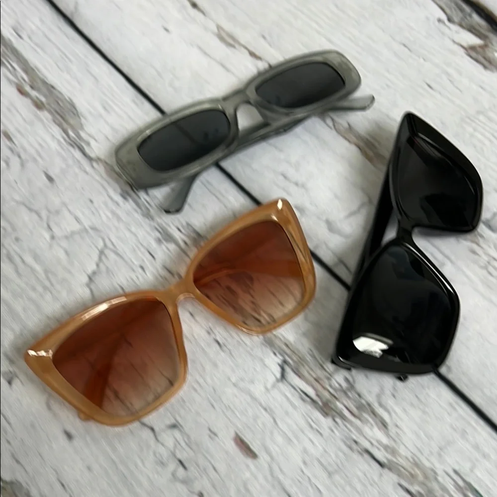 Stylish Sunglasses Set - Black, Gray, Tan